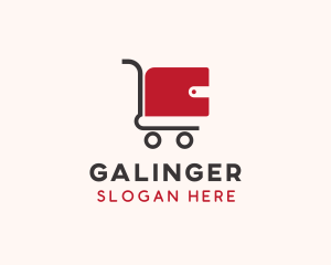 Supermarket - Wallet Shopping Cart logo design