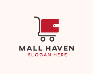 Wallet Shopping Cart logo design