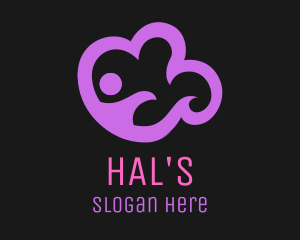 Man - Purple Pink Cloud Person logo design