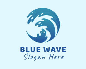 Beach Surfing Wave  logo design