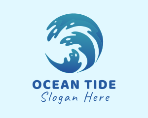 Tide - Beach Surfing Wave logo design