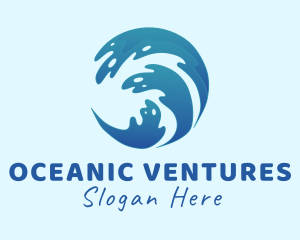 Beach Surfing Wave  logo design