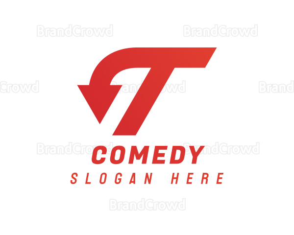 Red Arrow Letter T Logo