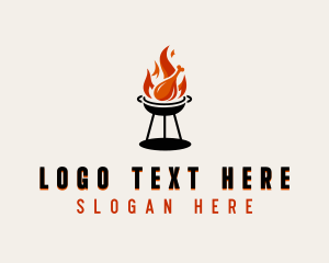 Grilling - BBQ Flame Chicken logo design