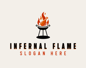 BBQ Flame Chicken logo design