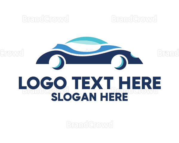 Futuristic Blue Car Logo