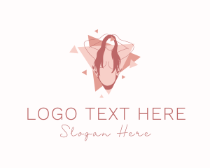 Makeup Artist - Nude Woman Triangle logo design