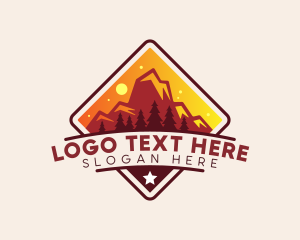 Camping - Mountain Peak Hiking logo design