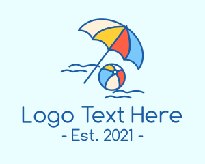 Umbrella - Summer Beach Resort logo design