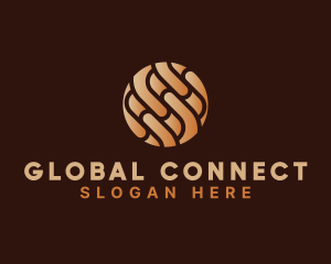 Weave Connect Globe logo design