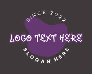 Skater - Purple Paint Graffiti logo design