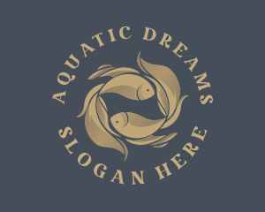 Pisces - Gold Fish Animal logo design