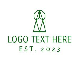 Key - Geometric Keyhole App logo design
