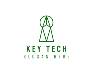 Geometric Keyhole App logo design