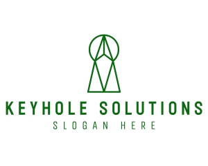 Keyhole - Geometric Keyhole App logo design