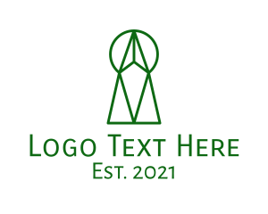 Social Network - Abstract Geometric Keyhole logo design
