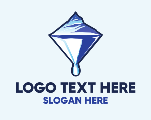 White - Ice Glacier Diamond logo design