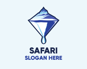 White - Ice Glacier Diamond logo design