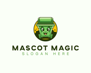 Trash Bin Mascot logo design