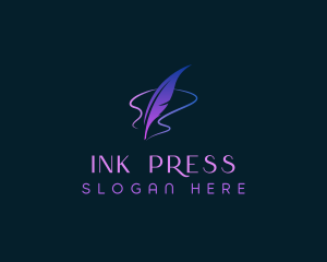 Press - Quill Feather Author logo design