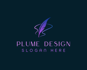 Plume - Quill Feather Author logo design