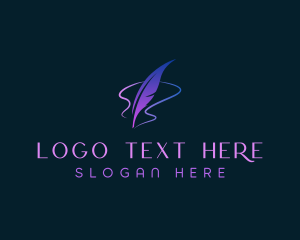 Write - Quill Feather Author logo design