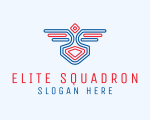 Squadron - Wing Team Outline logo design