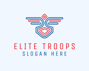 Troops - Wing Team Outline logo design