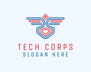 Corps - Wing Team Outline logo design