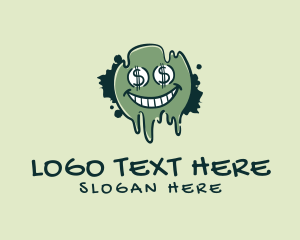 Smiley - Dollar Emoji Graffiti logo design