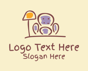 Cute Sofa Doodle  Logo