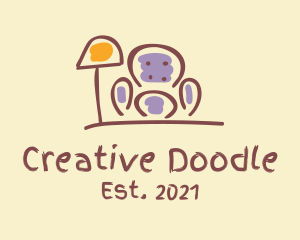 Cute Sofa Doodle  logo design