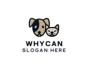 Veterinarian - Cat Dog Heads logo design
