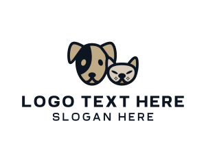 Cat - Cat Dog Heads logo design