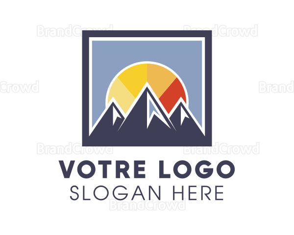 Sunset Mountain Frame Logo