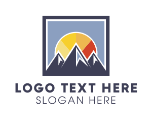 Valley - Sunset Mountain Frame logo design
