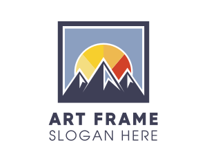 Frame - Sunset Mountain Frame logo design
