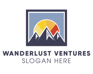 Sunset Mountain Frame  logo design