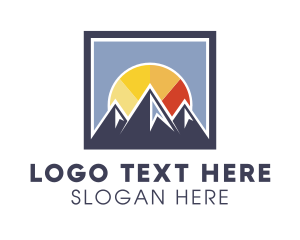 Frame - Sunset Mountain Frame logo design