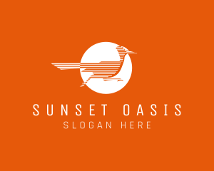 Sunset Whimbrel Bird logo design