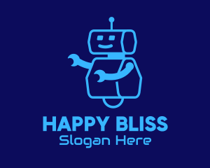 Blue Robot Toy  logo design