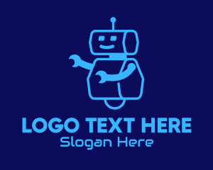 Cyborg - Blue Robot Toy logo design