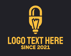 Supplement - Yellow Light Bulb Pill logo design