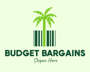 Cheap - Green Coconut Tree Barcode logo design