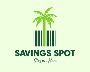 Bargain - Green Coconut Tree Barcode logo design