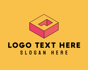 Geometric - 3D Pixel Letter Q logo design