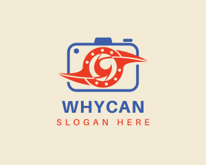 Vlogging - Camera Lens Photography logo design