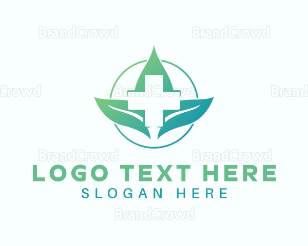 Medical Cross Leaves Logo
