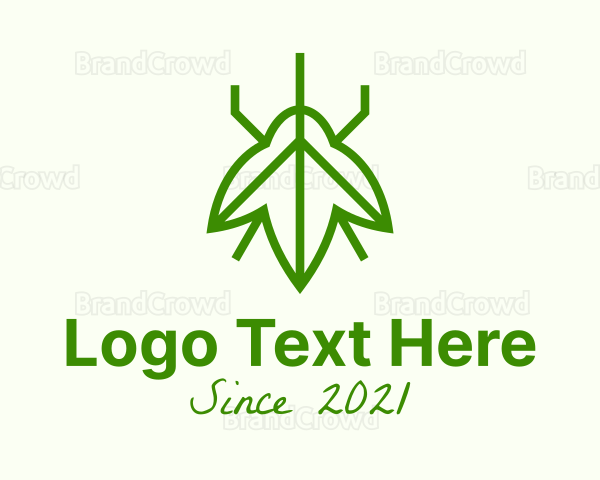 Green Leaf Insect Logo