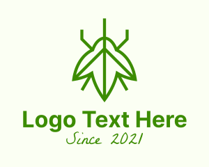 Green Insect - Green Leaf Insect logo design
